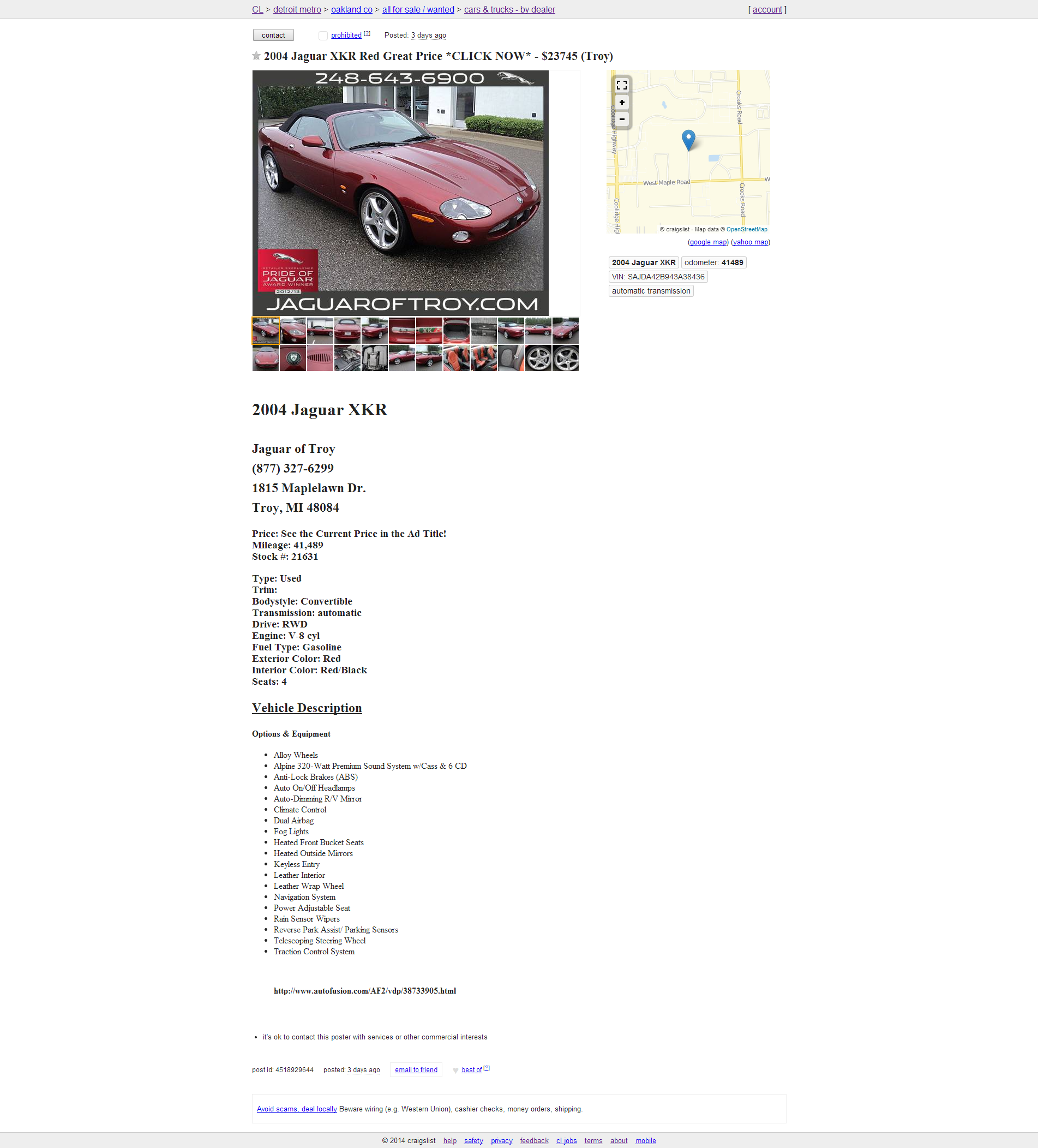 Craigslist Posting for Car Dealers Auto Dealer Craigslist Posting